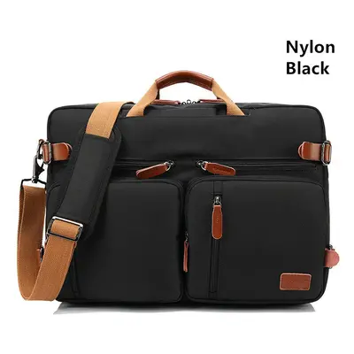 (Nylon Black, 15-inch) Handbag Business Briefcase Rucksack Convertible Backpack Laptop Bag 15 in