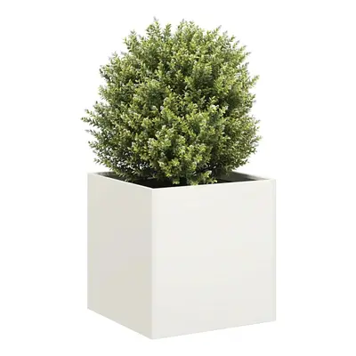 vidaXL Planter White 40x40x40 cm Cold-rolled Steel