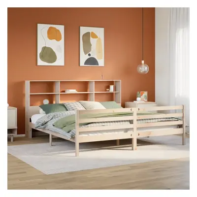 vidaXL Bookcase Bed without Mattress 180x200 cm Super King Solid Wood Pine