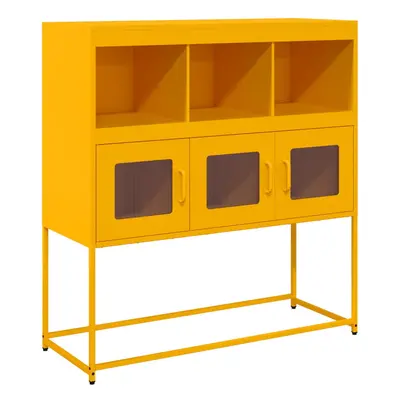 (mustard yellow) vidaXL Sideboard Mustard Yellow 100.5x39x107 cm Cold-rolled Steel