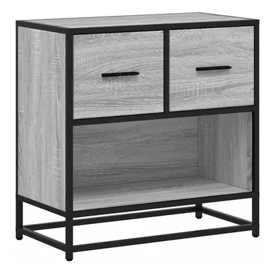 (grey sonoma) vidaXL Bedside Cabinet Nightstand Bed Side Cabinet Engineered Wood and Metal