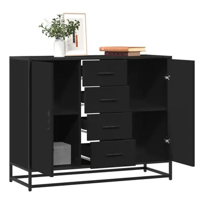 vidaXL Sideboard Storage Cupboard Cabinet Highboard Black Engineered Wood