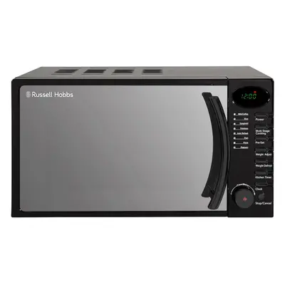 (Single, Black) 17L 700W Black Digital Single Microwave Oven with Power Levels, Digital Clock an