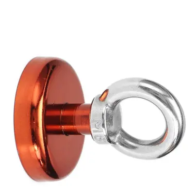 (Red) 48mm 90kg Neodymium Recovery Magnet Metal Detector Circular Eyebolt Red/Yellow/Blue