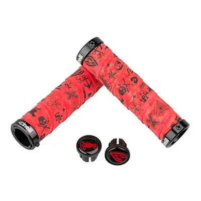 Mike Giant Art Lock-On Handlebar Grips, Red Velvet, One Size