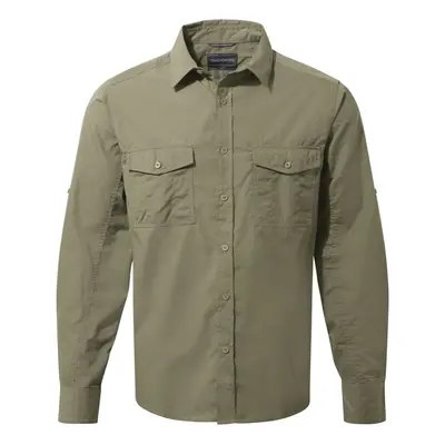 (S, Pebble Grey) Craghoppers Mens Kiwi Long-Sleeved Shirt