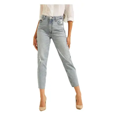 Guess Women's Eco Slim Mom Jeans Moonstone