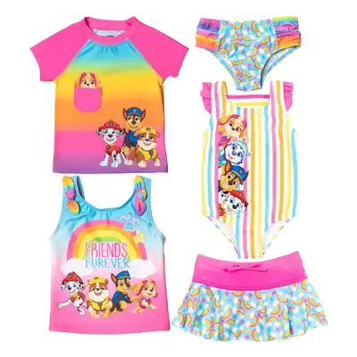 Paw Patrol Toddler Girls Swimsuit Set: Rash Guard Tankini Skort One-Pi