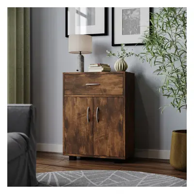 (Rustic Brown) Wooden Cabinet Hallway Living Room Drawer Storage