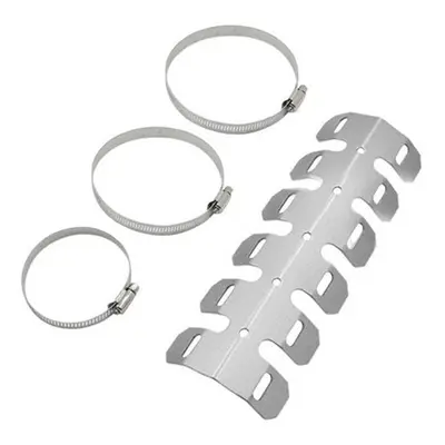 (Silver) Universal Motorcycle 2-stroke Engine Exhaust Muffler Pipe Heat Shield Cover Guard