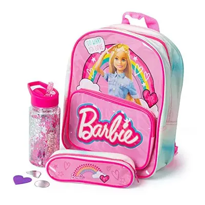 Barbie School Set Includes Barbie Backpack, Water Bottle, Pencil Case and Scratch Art - School B