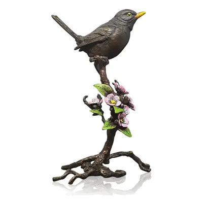 Bronze Blackbird with Blossom - Ltd Ed 150. Cold Painted.