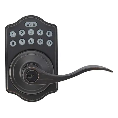 Amazon Basics Electronic Keypad Entry Lever Door Lock - Oil Rubbed Bronze 78.3mm W x 129.2mm H