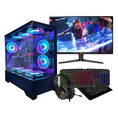 Gaming PC Bundle Intel Core i7 22" Monitor GTX1650 Graphics Card 16GB RAM 256GB SSD+1TB HDD 500W