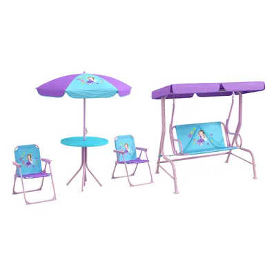 Outsunny Piece Kids Garden Set, Fairytale Themed with Adjustable Canopy