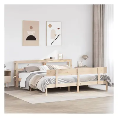 vidaXL Bed Frame without Mattress 180x200 cm Super King Solid Wood Pine