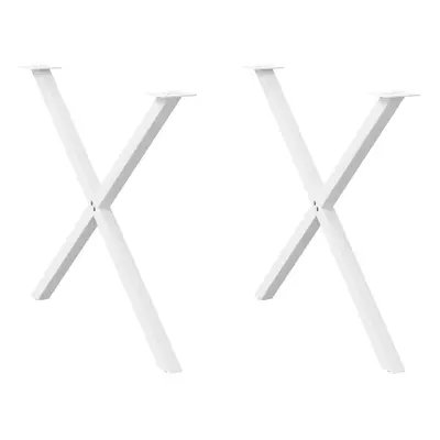 (white, x (72-73) cm (40 mm)/ pcs) vidaXL Dining Table Legs X-Shaped Desk Legs Kitchen Metal Fur