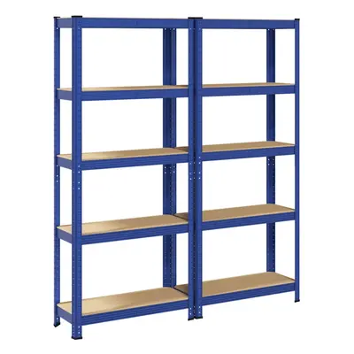 vidaXL 5-Layer Storage Shelves pcs Blue Steel&Engineered Wood