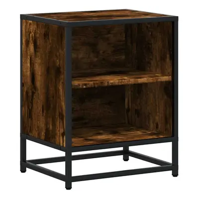 (smoked oak, pcs) vidaXL Bedside Cabinets pcs Smoked Oak 40x31x50 cm Engineered Wood and Metal