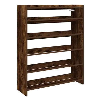 (smoked oak, cm/ cm) vidaXL Shoe Rack Shoe Cabinet Shoe Storage Shelf Hall Cupboard Engineered W