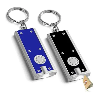 2pk LED Keychain Small Torch Light | Pocket Torch Small Bright with Built In Batteries | Small L