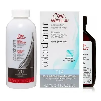 Wella T14 Pale Ash Blonde + Developer (Vol.20) 3.6oz