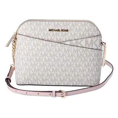 Michael Kors Jet Set Medium Dome Crossbody Vanilla Signature Powder Bl