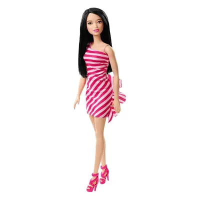 Barbie Glitz Doll Pink Stripe Ruffle Dress