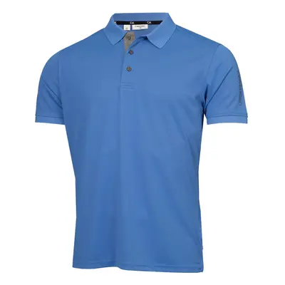 (M, Sea Blue) Calvin Klein Mens Club Golf Lightweight Breathable Wicking Polo Shirt