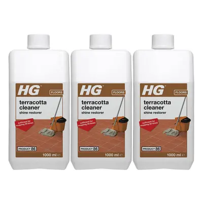 3 x HG Terracotta Floor Tile Cleaner Shine Restorer (Product 86) - Litre