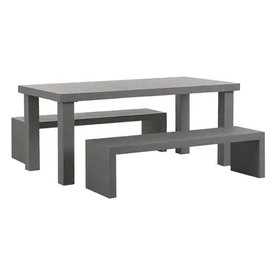 Table with Bench TARANTO Concrete 180x90x76 cm Grey