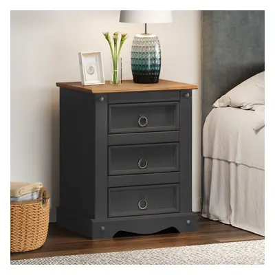 Corona Charcoal Medium Drawer Bedside