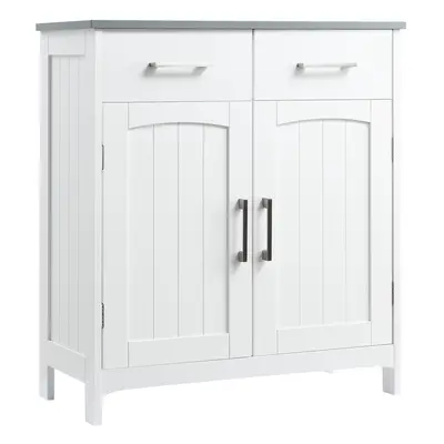 kleankin Freestanding Bathroom Cabinet with Drawers Doors Adjustable Shelf