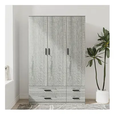 (Ash Grey) Door Drawer Wardrobe Storage Shelf Hanging Bedroom Modern Furniture