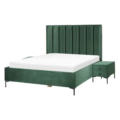 Bedroom Set SEZANNE x cm (EU King Size) Velvet Dark Green