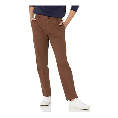 Amazon Essentials Mens Slim-Fit Wrinkle-Resistant Flat-Front chino Pant Brown 31W x 32L