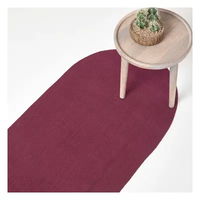 (66 x cm, Plum) Handmade Woven Braided Rug