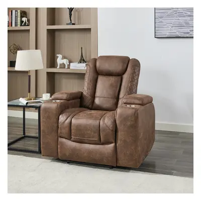 (Brown) ASHTON SEATER FABRIC AUTO RECLINER CHAIR