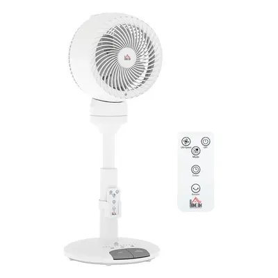 HOMCOM Inch Height Adjustable Air Circulator Fan with Setting, White