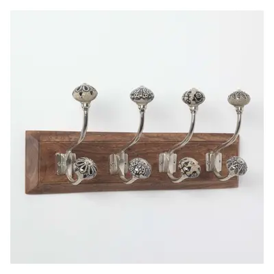 Decorative Black & White Wall Mounted Coat Hook Rack