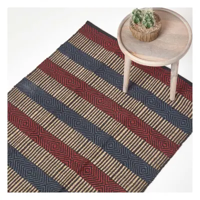 (120 x cm) Multicolour Striped Jute Rug