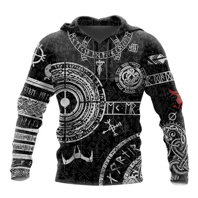 (Asian size L, WE-2019) Classic brand design hoodies Beautiful Viking 3D Printed Sweatshirt Popu