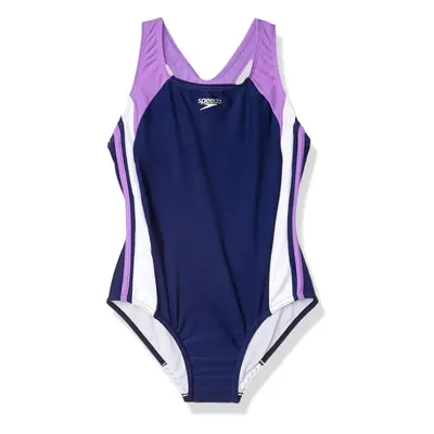 Speedo Girl's Swimsuit, One Piece Infinity Splice Thick Strap, Sweet Taro, size