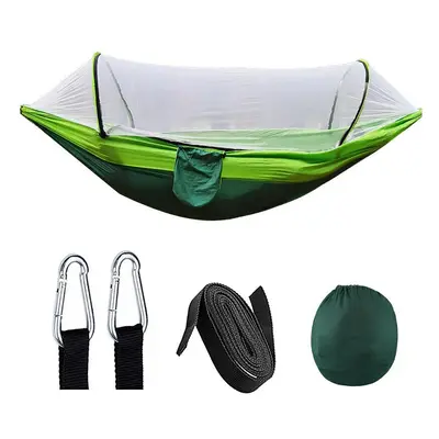 (green) Camping hammock automatic quick-open anti-tumble nylon anti-mosquito