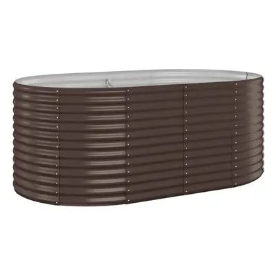 (Brown, x x cm (L x W x H)) vidaXL Garden Planter Patio Flower Pot Raised Garden Bed Powder-coat