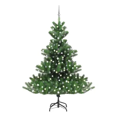 vidaXL Nordmann Fir Artificial Christmas Tree LED&Ball Set Green Xmas Tree Set