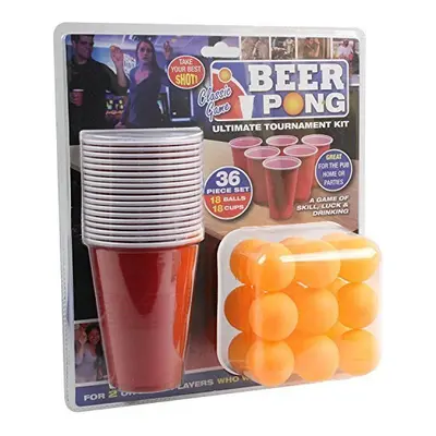 36 Piece Beer Pong Ultimate Tournament Kit Cups & Balls Adults Drinking Game Set - beer pong dri