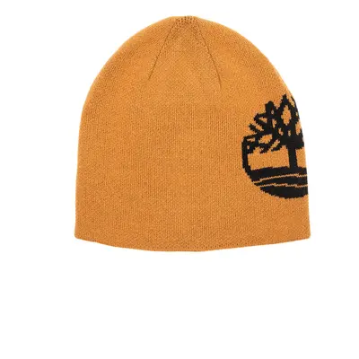 Timberland Men's Reversible Logo Jacquard Beanie Wheat/Black One Siz