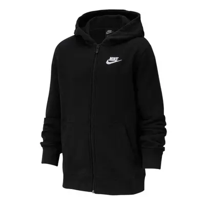 Nike Boy's NSW Club Full Zip Hoodie Black/Black/White Small