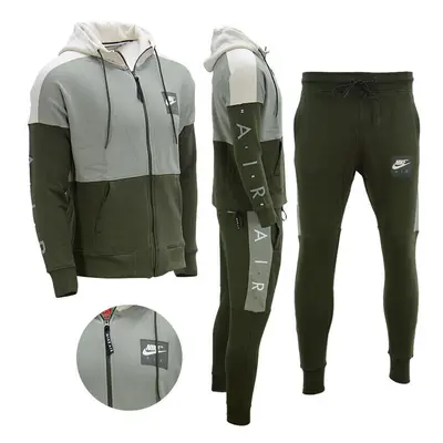 (Medium) Nike Air Mens Tracksuit Full Set Green Hoodie Pant